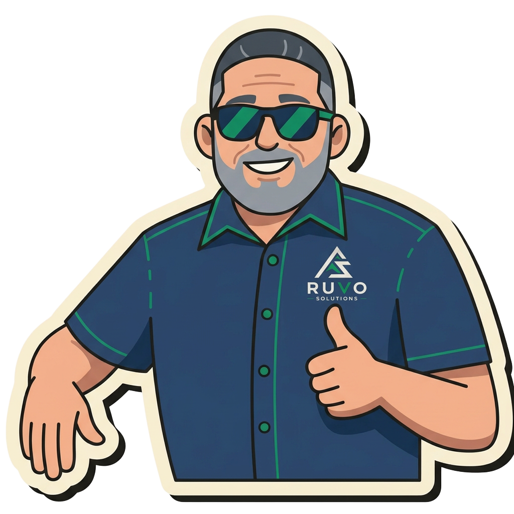 Illustrated portrait of Charlie Ruiz, Relationship Dude at Ruvo Solutions